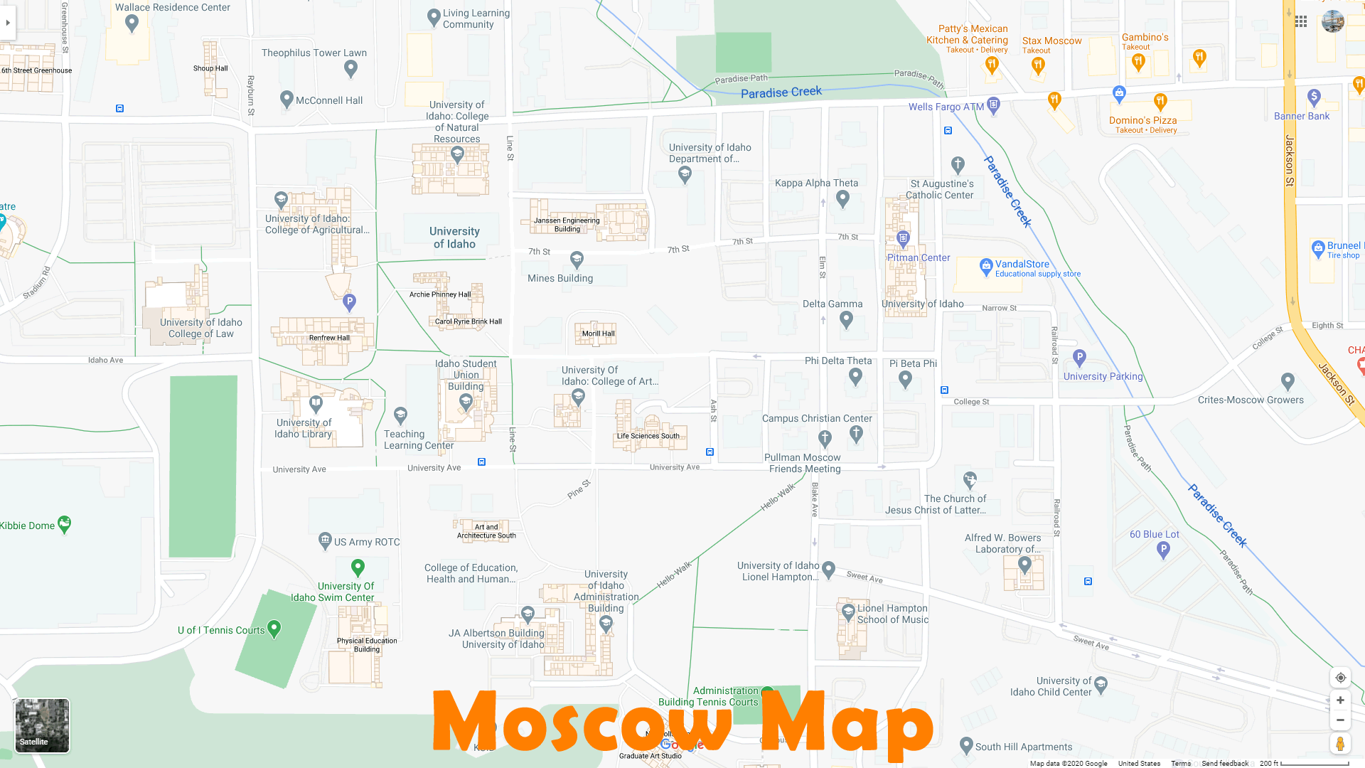 Moscow idaho Map